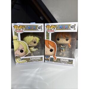 New Funko Pop Animation ONE PIECE, Set, Sangoro 1473 & Onami 1472,Mint Condition